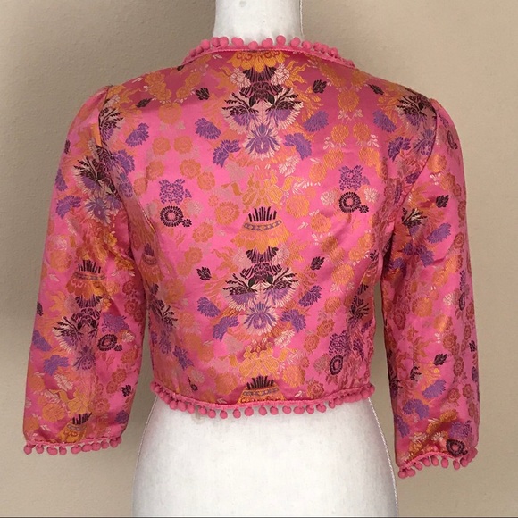 Anthropologie Elevenses Asian pattern Silk Jacket - Picture 4 of 8